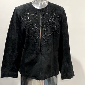 Guillaume - NWT leather/suede - black jacket with beautiful detai…